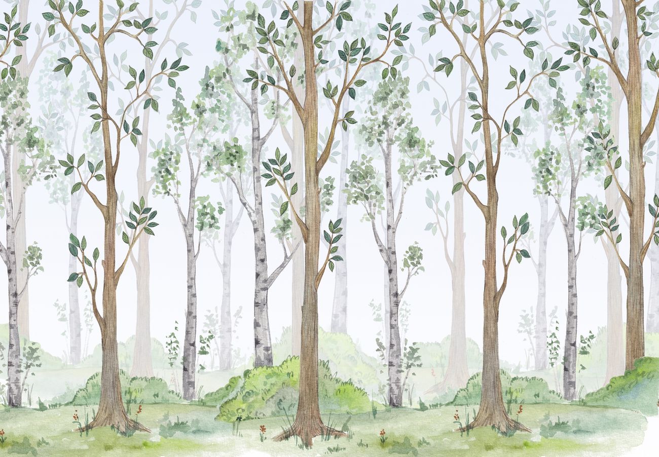 Фрески лес деревья